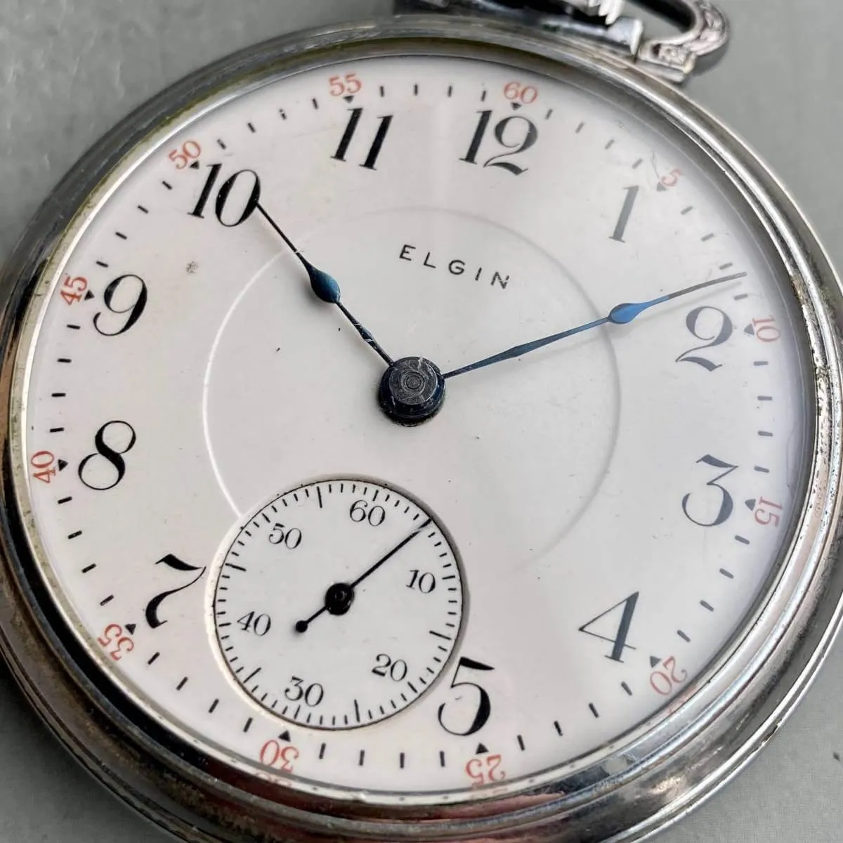 Elgin Pocket Watch 1950s Antique Manual 53mm Vintage