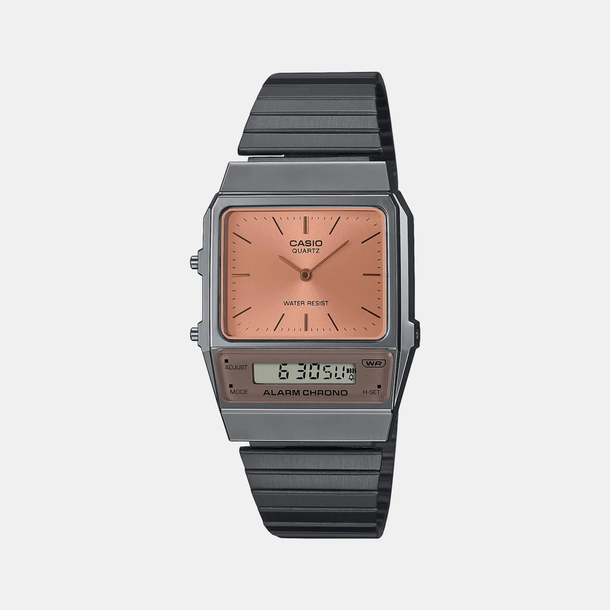 Unisex Rose Gold Analog-Digital Stainless Steel Watch D305 - AQ-800ECGG-4ADF